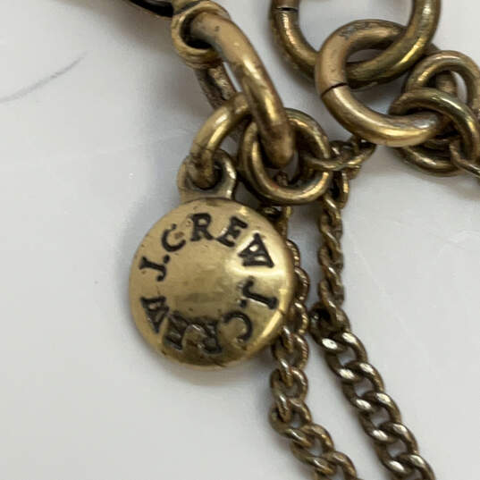 Designer J. Crew Gold-Tone Iridescent Stones Large Link Chain Necklace image number 4