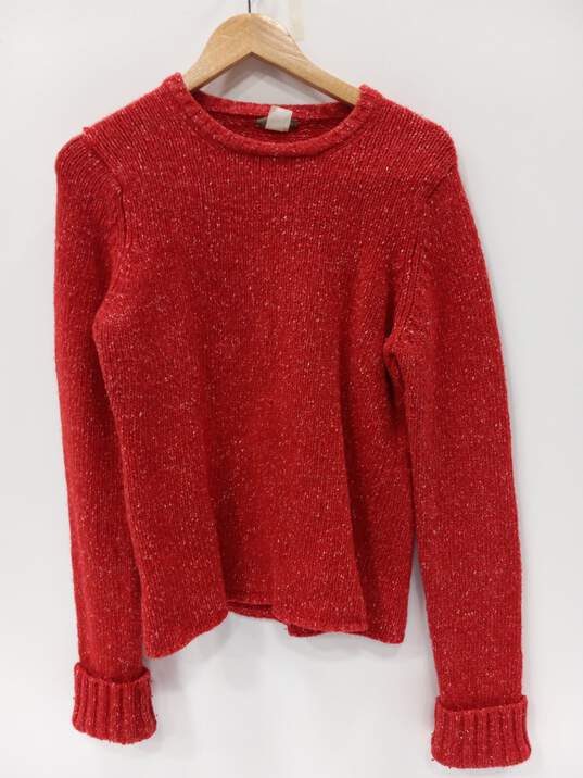 J Crew Red Pullover Sweater Size Large image number 1