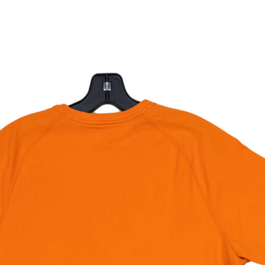 Mens Orange Short Sleeve Crew Neck Pockets Pullover T-Shirt Size Medium image number 4