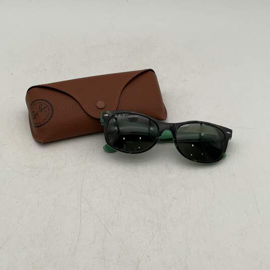 Ray-Ban Mens RB2132 Green Black Full-Rim Polarized Wayfarer Sunglasses With Case image number 2