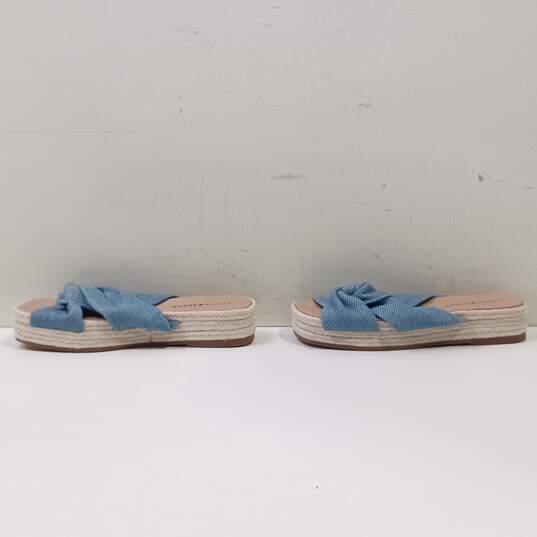 Lucky Brand Women's Grenly Blue Textile Open Toe Slip On Platform Sandals Size 8M image number 3