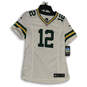 Womens White Green Bay Packers Aaron Rodgers #12 NFL Football Jersey Size M image number 1