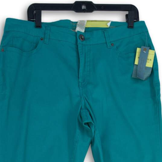 NWT Sonoma Womens Blue Denim 5-Pocket Design Straight Leg Jeans Size 16P image number 3