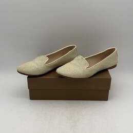 NIB Donald J Pliner Womens White Beaded Round Toe Slip-On Flats Size 8.5 alternative image