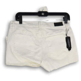 NWT Womens White Denim Light Wash Pocket Distressed Cut-Off Shorts Size 28 alternative image