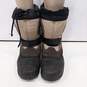 Womens Brown Black Drawstring Round Toe Mid Calf Waterproof Snow Boots Size 6 image number 1