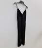 HALSTON Heritage Spaghetti Strap Empire Waist Rayon Blend Little Black Cocktail Dress Size XS with COA image number 3
