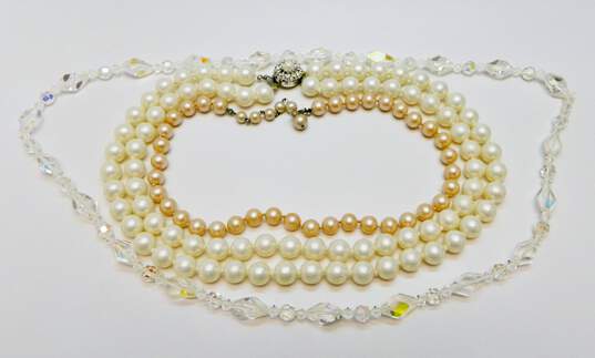 Vintage Aurora Borealis Faux Pearl Costume Jewelry 173.0g image number 2