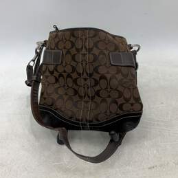 Coach Womens Brown Leather Signature Print Adjustable Strap Crossbody Bag Purse alternative image