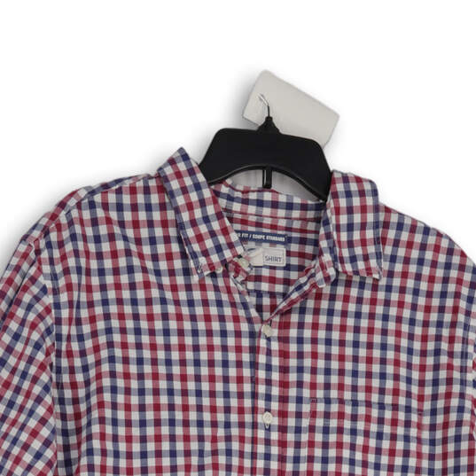 Mens Multicolor Gingham Long Sleeve Regular Fit Button-Up Shirt Size XL image number 3