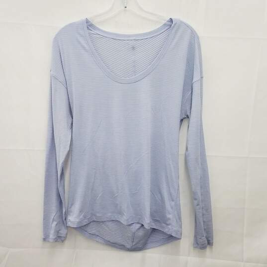 Lululemon Athletica Lavender Striped Long Sleeve Top Unknown Size image number 1