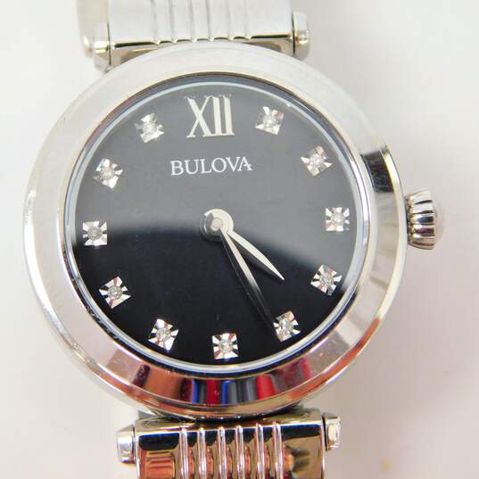 Bulova 96S169 Sapphire Crystal Diamond Accent Stainless Steel Watch 53.0g image number 4