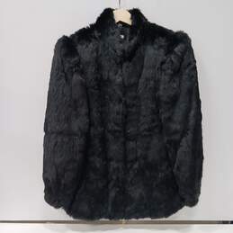 Black Dyed Rabbit Fur Coat Size S