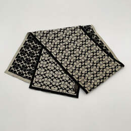 Womens Black Signature Print Wool Multipurpose Rectangle Scarf One Size alternative image