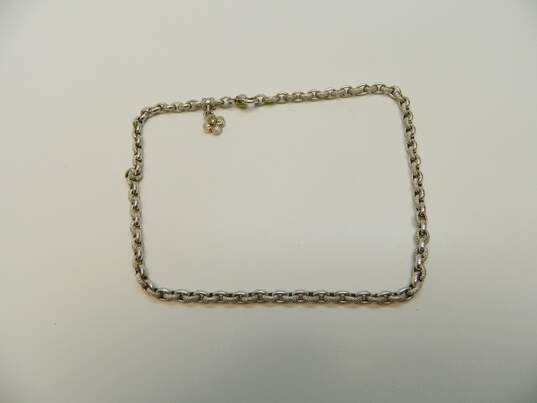 925 & 18K Yellow Gold Judith Ripka Diamond Accent Pendant Cable Chain Necklace 33.2g image number 2