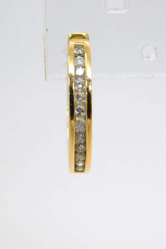 14K Yellow Gold 0.18 CTTW Diamond Single Hoop Earring 3.0g image number 2