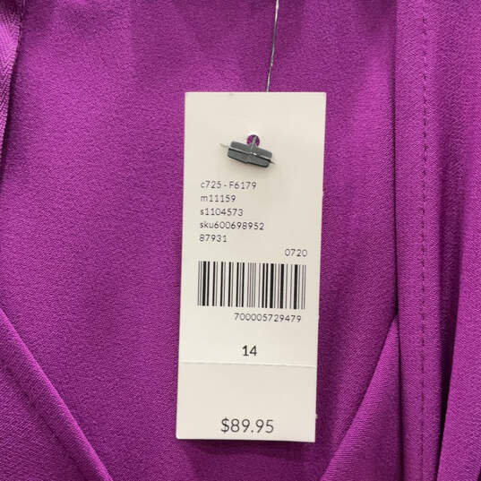 NWT Womens Purple Sleeveless V-Neck Regular Fit Back Zip Mini Dress Size 14 image number 6