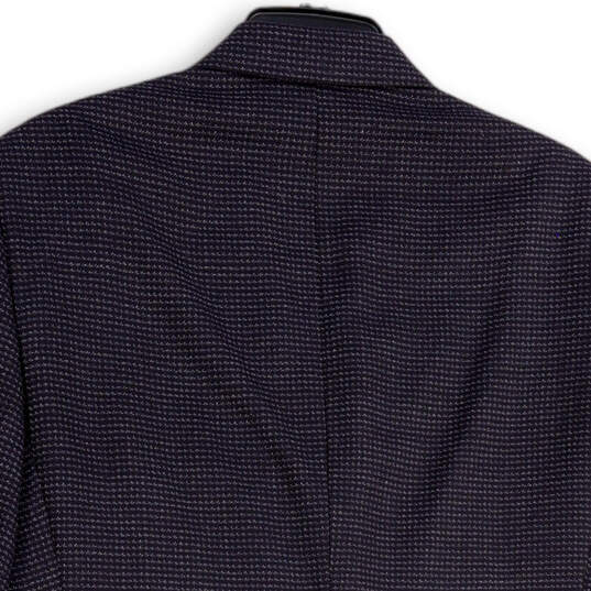 Mens Blue Notch Lapel Long Sleeve Flap Pocket Three Button Blazer Size 36R image number 4