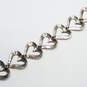 Sterling Silver Marcasite Open Heart Link 7 3/4in Bracelet 13.8g image number 3