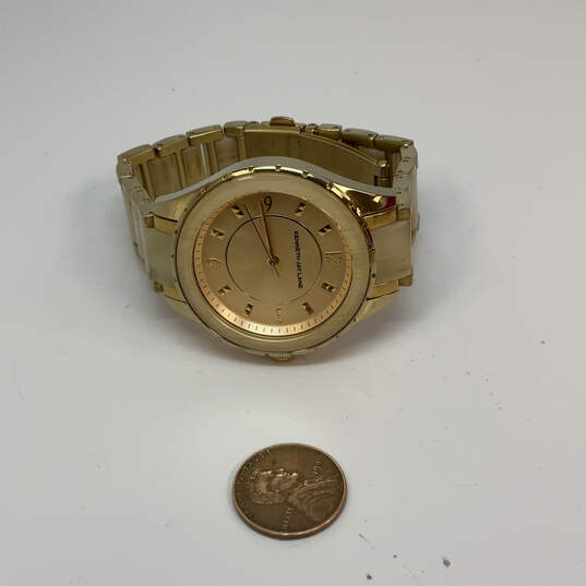 Designer Kenneth Jay Lane Gold-Tone Stainless Steel Round Dial Wristwatch image number 3