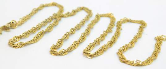 22K Yellow Gold Fancy Link Chain Necklace With 14K Clasp for Repair 6.2g image number 1