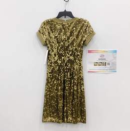 Women's Badgley Mischka Gold Sequin Dress Size 0 alternative image
