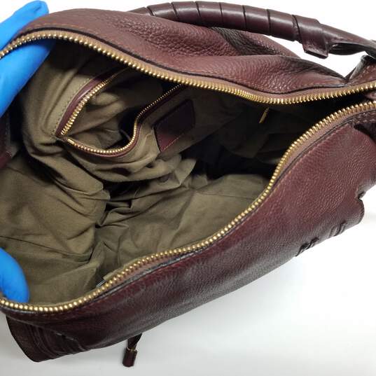 AUTHENTICATED Chloe Marcia Purple Calfskin Leather Hobo Handbag image number 3