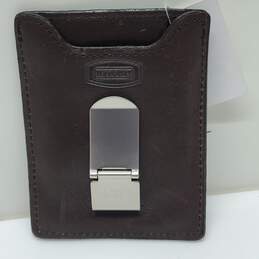 Fossil Leather Card and License Holder w/ Money Clip