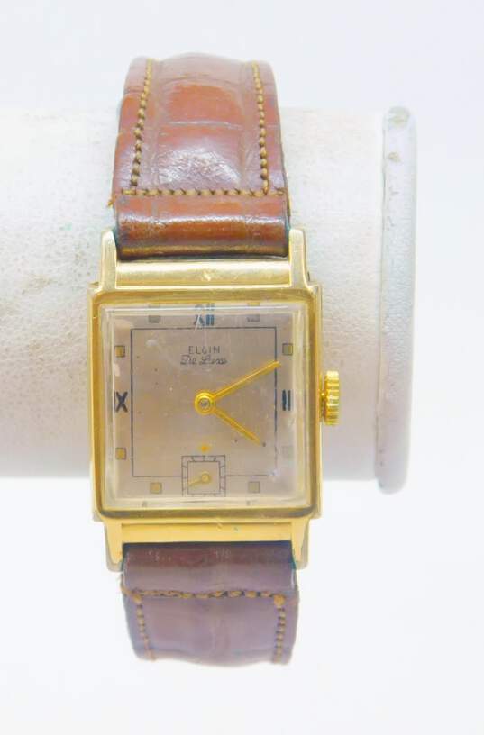 Vintage Elgin De Luxe Gold Filled Case 17 Jewels Men's Dress Watch 23.3g image number 1
