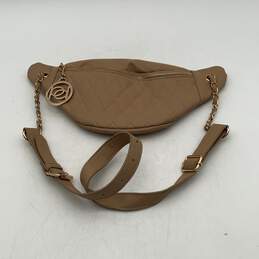 Bebe Womens Tan Gold Inner Zipper Pocket Adjustable Strap Belt Bag