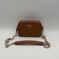 Womens Noelle Brown Leather Inner Pockets Chain Strap Zipper Crossbody Bag image number 1