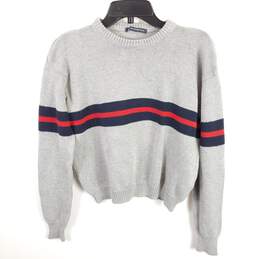 Brandy Melville Women Grey Stripe Sweatshirt M
