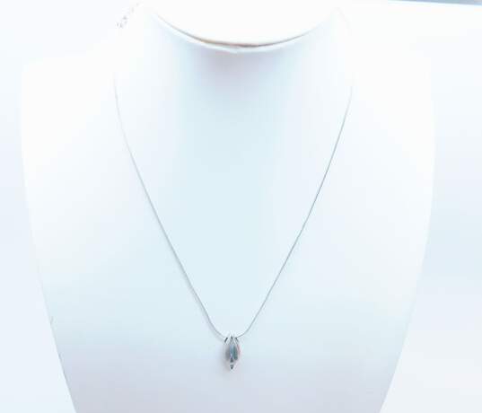 Artisan 925 0.02 CT Diamond Pendant Necklace 3.0g image number 1