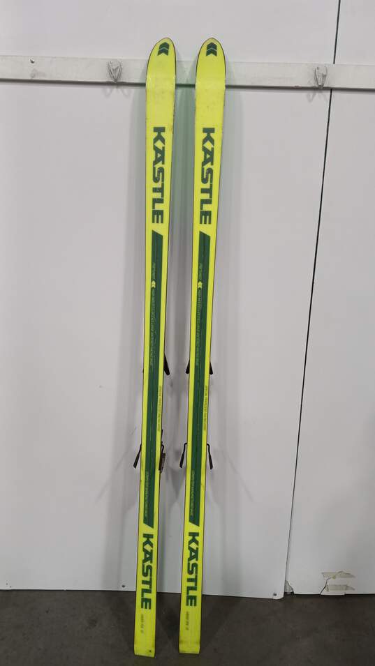 Kastle SLM 15 Skis Neon Green Digital System Racing Ski with 957 Salomon Bindings image number 3