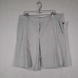 Mens Striped Regular Fit Flat Front Slash Pockets Golf Chino Shorts Size 36