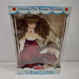 Collector's Choice Bisque Porcelain Dolls with Red Dresses
