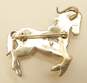 Navajo Grace Smith 925 Opal & Lapis Lazuli Inlay Horse Brooch 11.8g image number 2