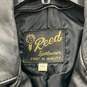 Reed Womens Black Leather Long Sleeve Asymmetrical Zip Motorcycle Jacket Sz R42 image number 5