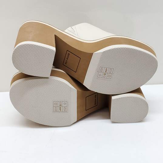Dolce Vita Clear Emery Ivory Leather Platform Slide Sandles Size 9 image number 6