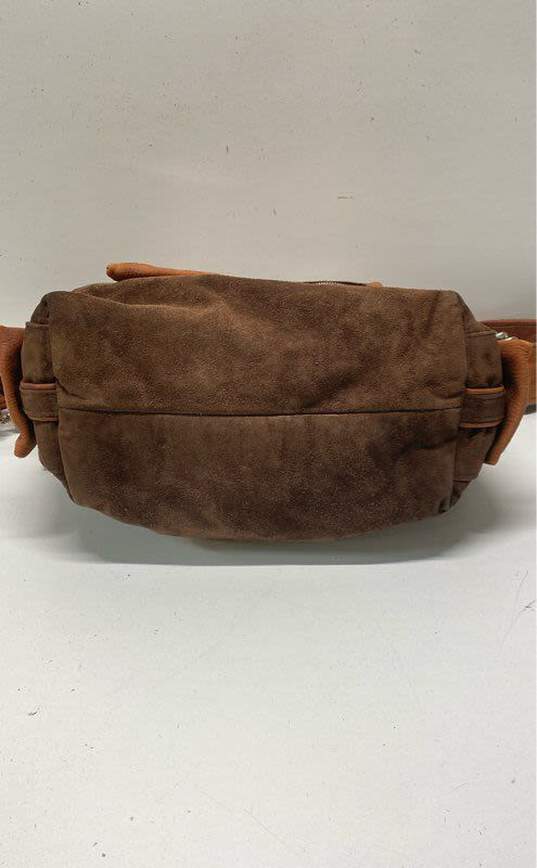Guerin Beverly Hills Brown Leather Suede Shoulder Hobo Tote Bag image number 3