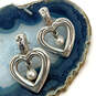Designer Brighton Silver-Tone Faux Pearl Heart Shape Dangle Earrings image number 1