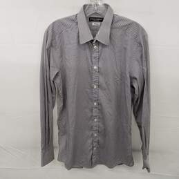 Dolce & Gabbana Gold - Striped Gray Men's Button Up Long Sleeve Shirt Size 15-3/4 - Authenticated