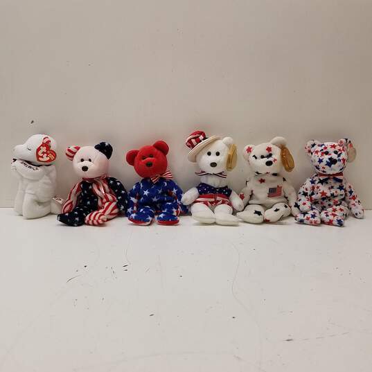 Ty Beanie Babies Assorted Patriotic Bundle Lot of 6 image number 1