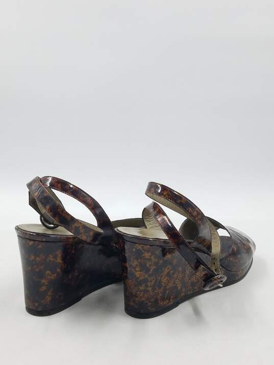 Authentic YSL Tortoise Wedge Sandal W 7M image number 4