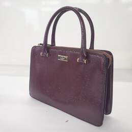 Kate Spade Lise Bixby Place Burgundy Patent Leather Satchel Handbag