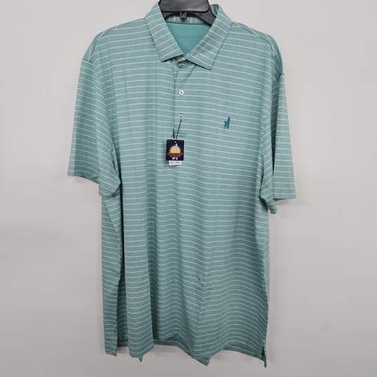 Johnnie-O Teal Stripped Polo image number 1