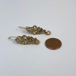 Designer Swarovski Gold-Tone Rhinestone Fashionable Dangle Earrings alternative image