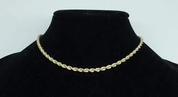 Fancy 14k Yellow Gold Rope Chain Necklace 19.7g