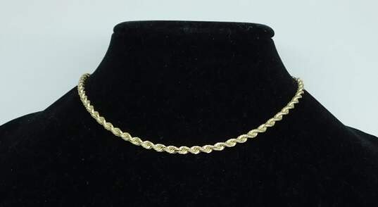 Fancy 14k Yellow Gold Rope Chain Necklace 19.7g image number 1