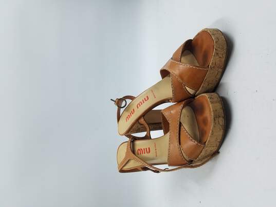 Miu Miu Cognac Sandals Women's 9.5 | 39.5 image number 3